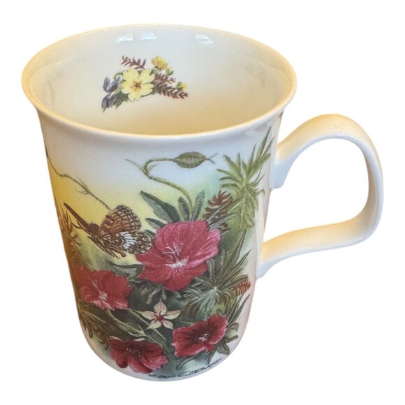Spring Design Roy Kirkham 1991 Fine Bone China Mug W/ Floral & Butterfly Design - Picture 2 of 9